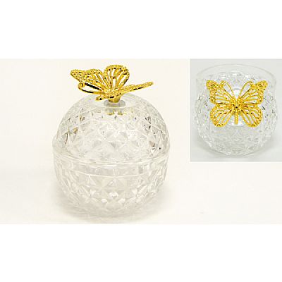 ΦΟΝΤΑΝΙΕΡΑ ΓΥΑΛΙΝΗ ΜΕ ΧΡΥΣΗ ΠΕΤΑΛΟΥΔΑ 8cm x 10.5cm