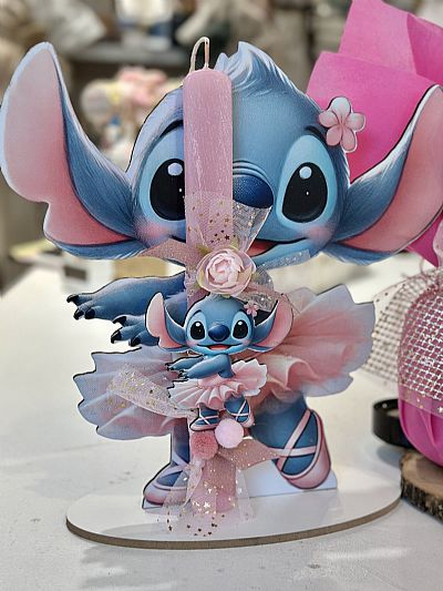 ΠΑΣΧΑΛΙΝΗ ΑΡΩΜΑΤΙΚΗ ΛΑΜΠΑΔΑ STITCH ME ΘΕΜΑΤΙΚΗ ΞΥΛΙΝΗ ΒΑΣΗ 30εκ-20040